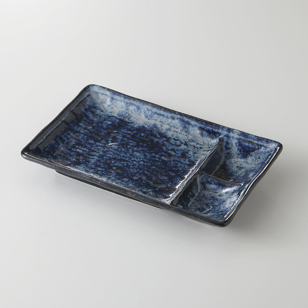 青粉引 仕切付長角皿 21.2×13.3×2.9cm