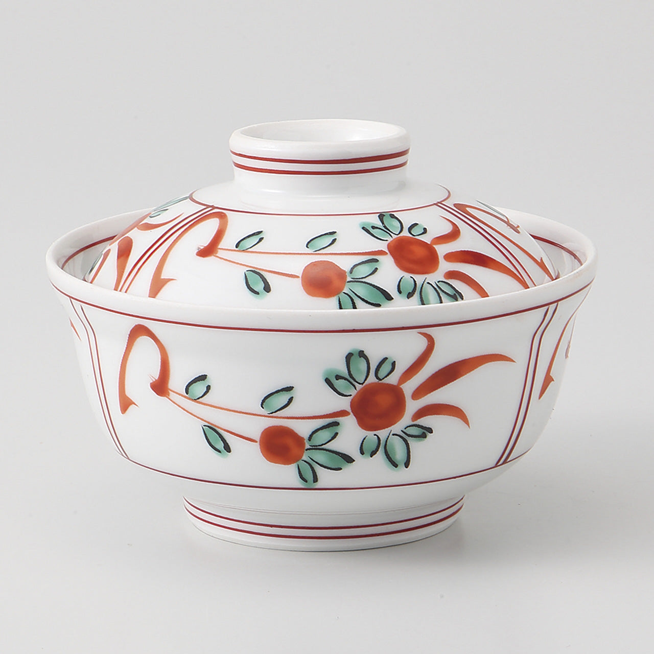 赤花間取 小蓋物 9.4×6.8cm