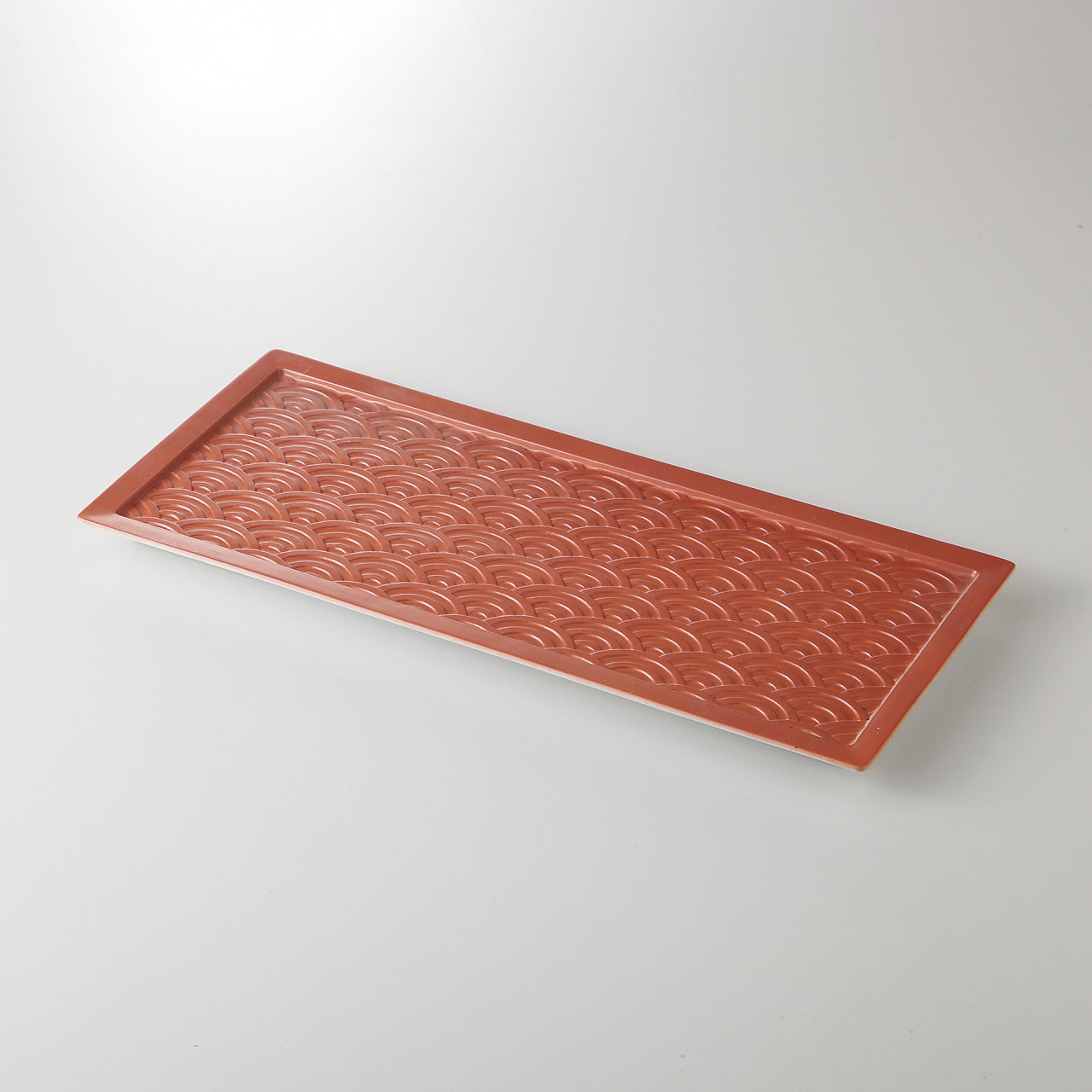 銅彩青海波 長角皿 37.5×16×1.6cm