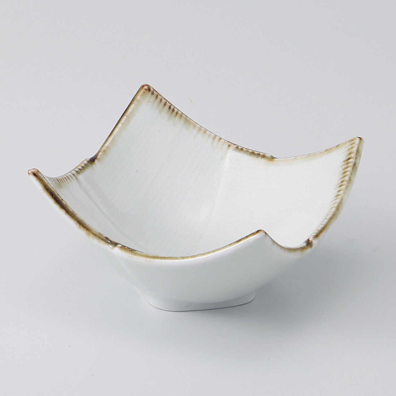白結晶渕錆流し 市松角小付 10×10×6cm