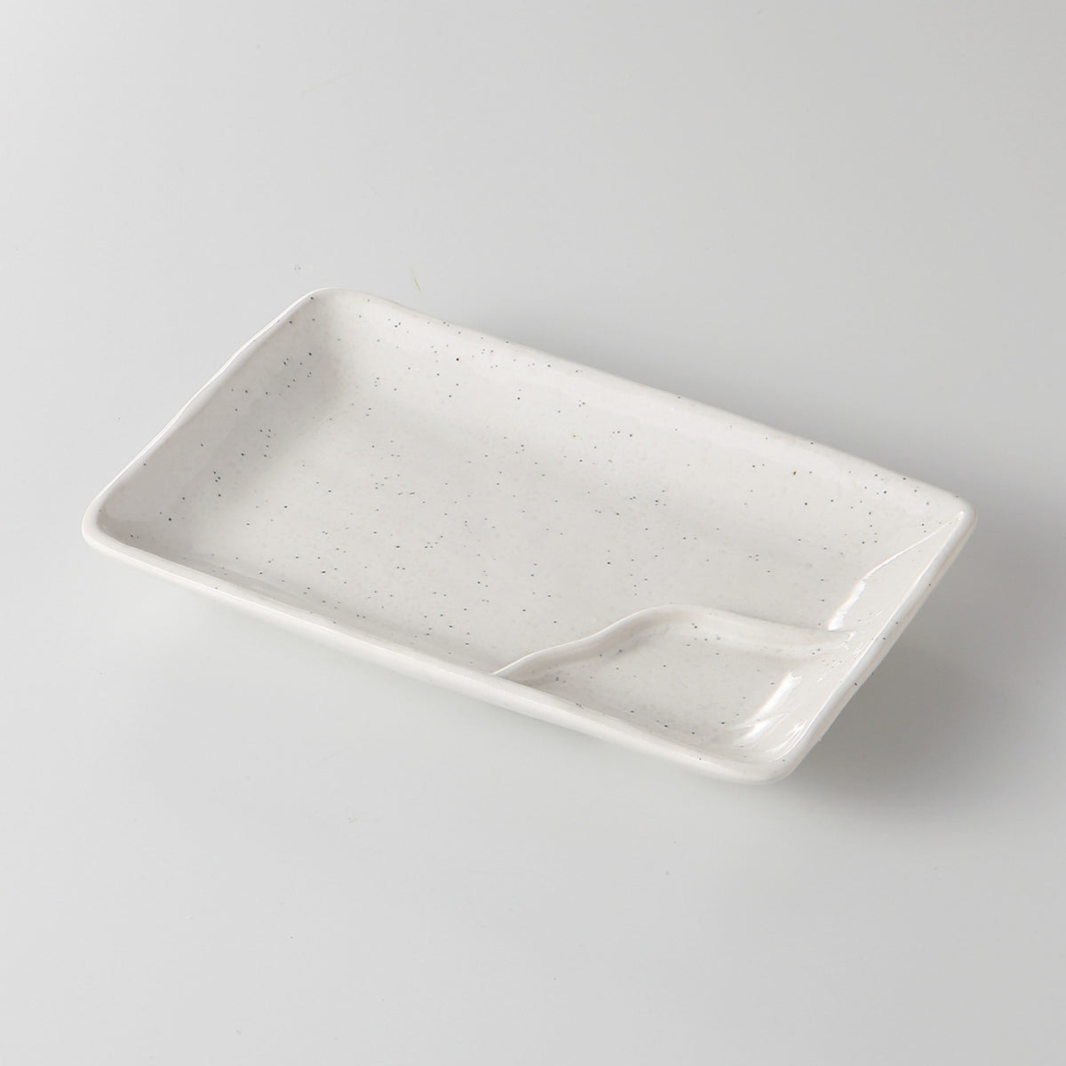 白粉引 6寸仕切皿 17×11.2×2.5cm