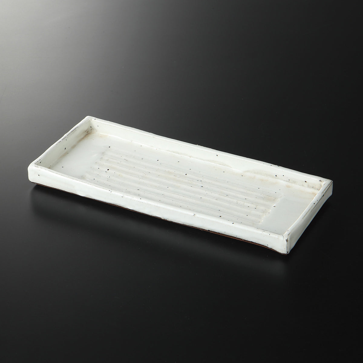 粉引 切立付出皿 26.5×11×2.1cm