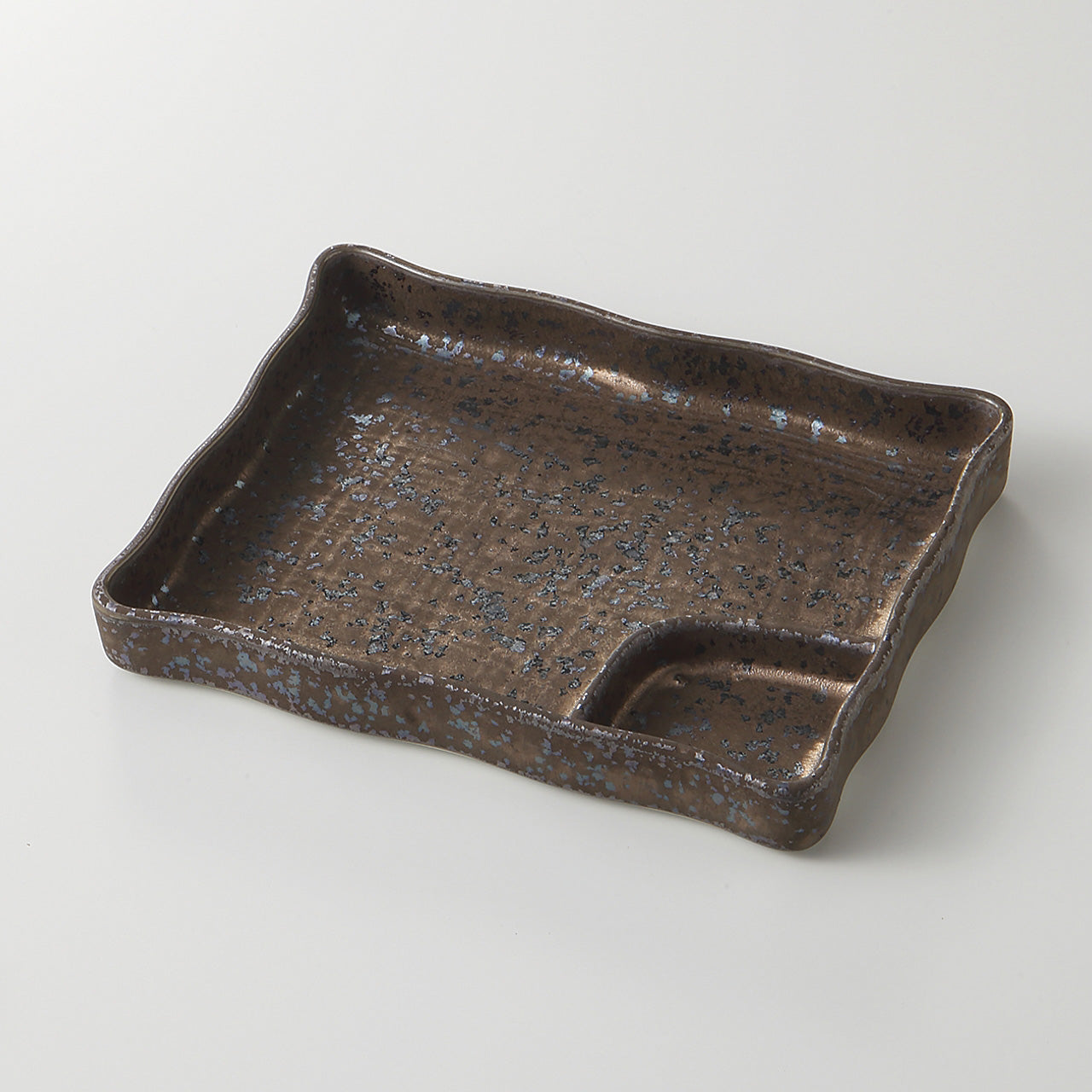 熔岩流 仕切皿 17.5×14×2.5cm