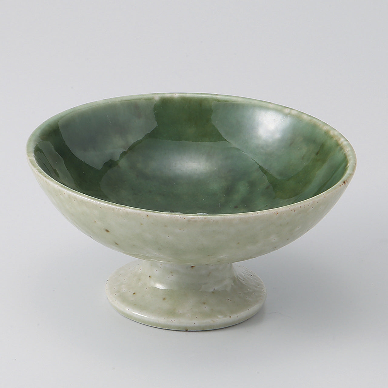緑釉塗分 高台鉢 12×6cm