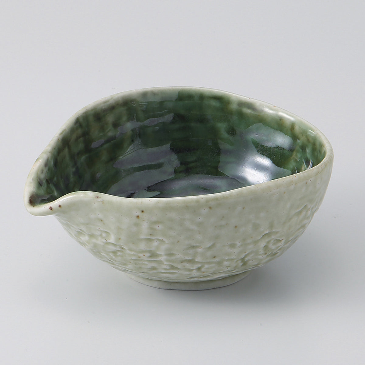 緑釉塗分 片口小鉢(小) 11×9.3×5cm