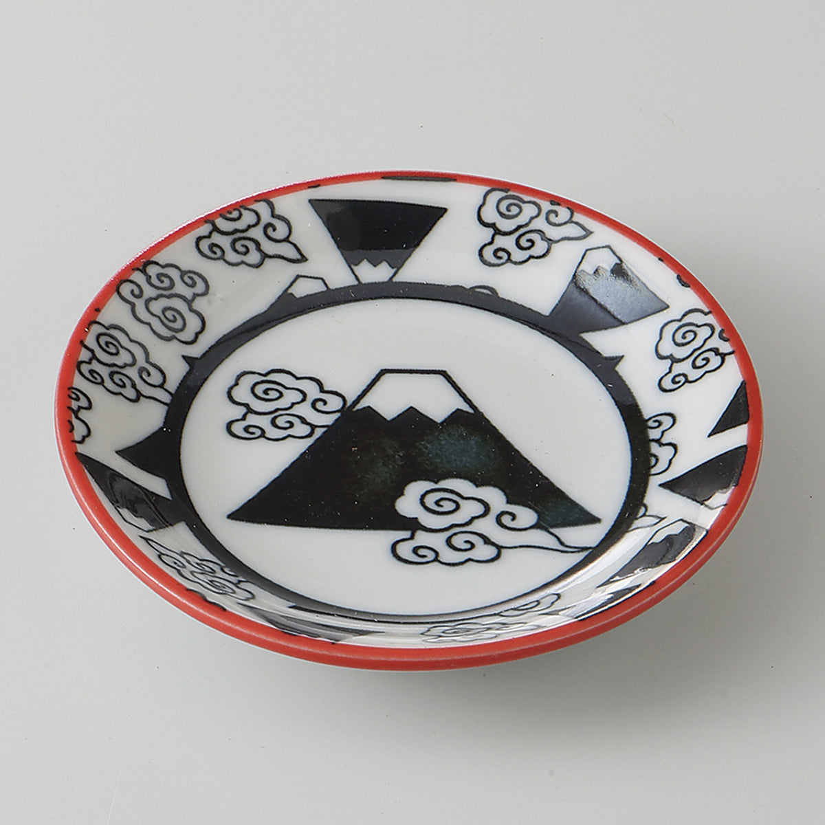 渕赤富士 玉渕3.3皿 10×1.8cm