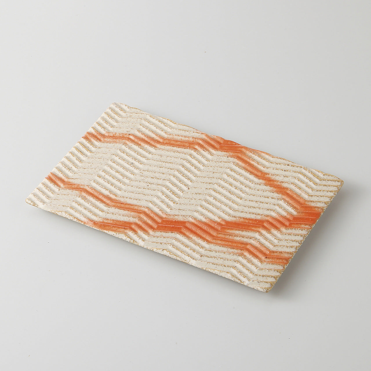 火だすき 矢羽根長角皿 31.7×20.2×1.5cm