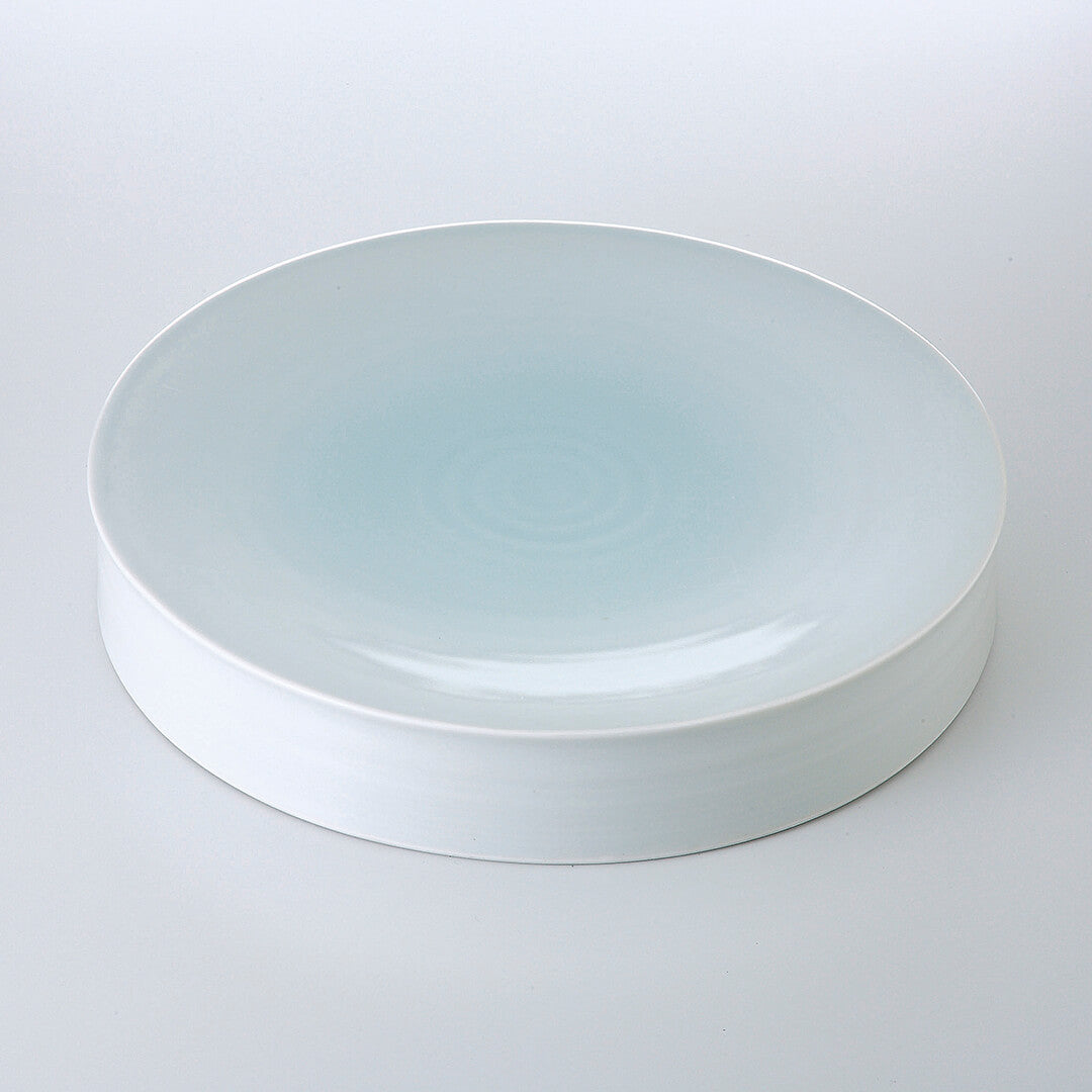 青白瓷 尺水面皿 [ 盛皿 ] 32.3×5.7cm