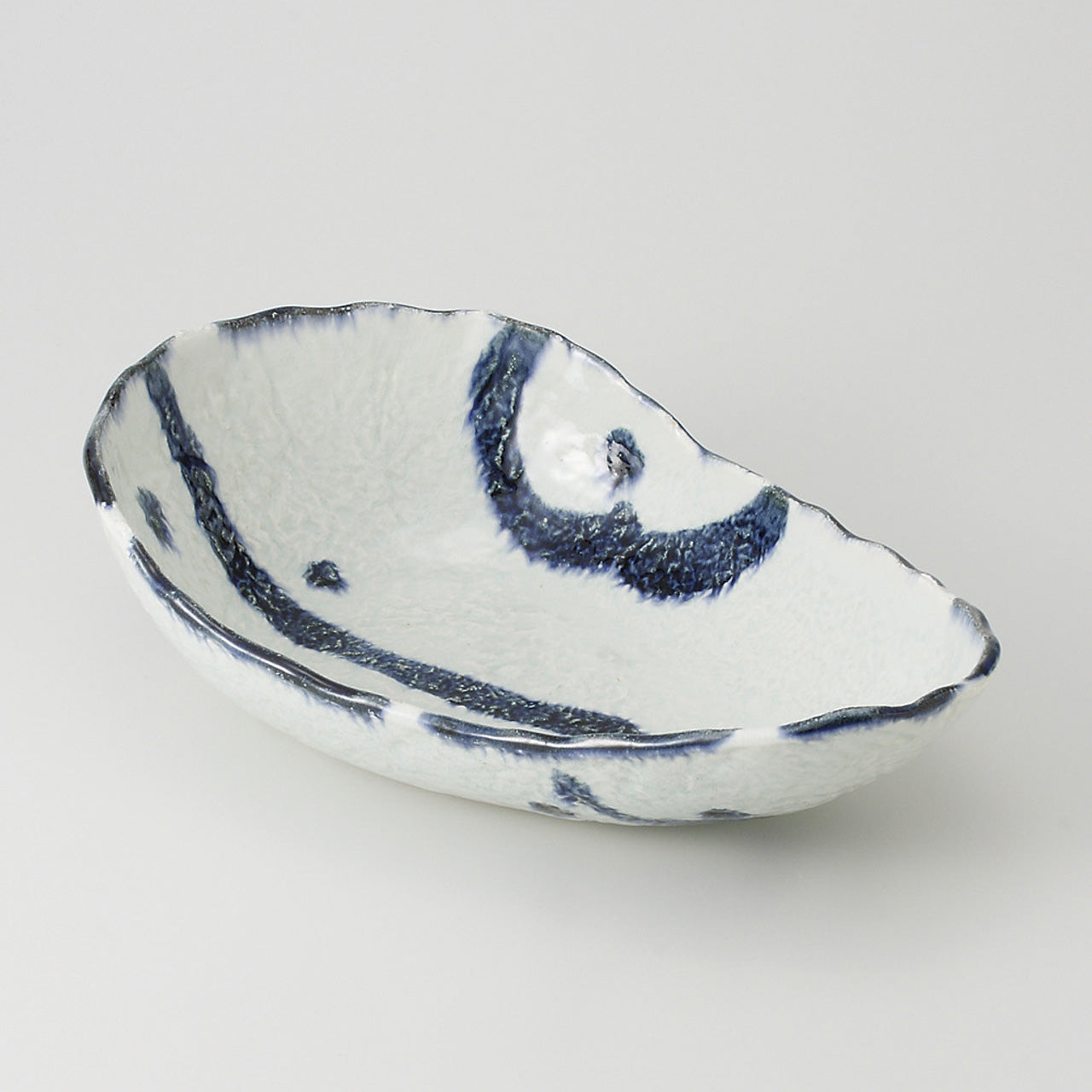 呉須荒刷毛 岩雫盛鉢 32.5×20.5×8.8cm