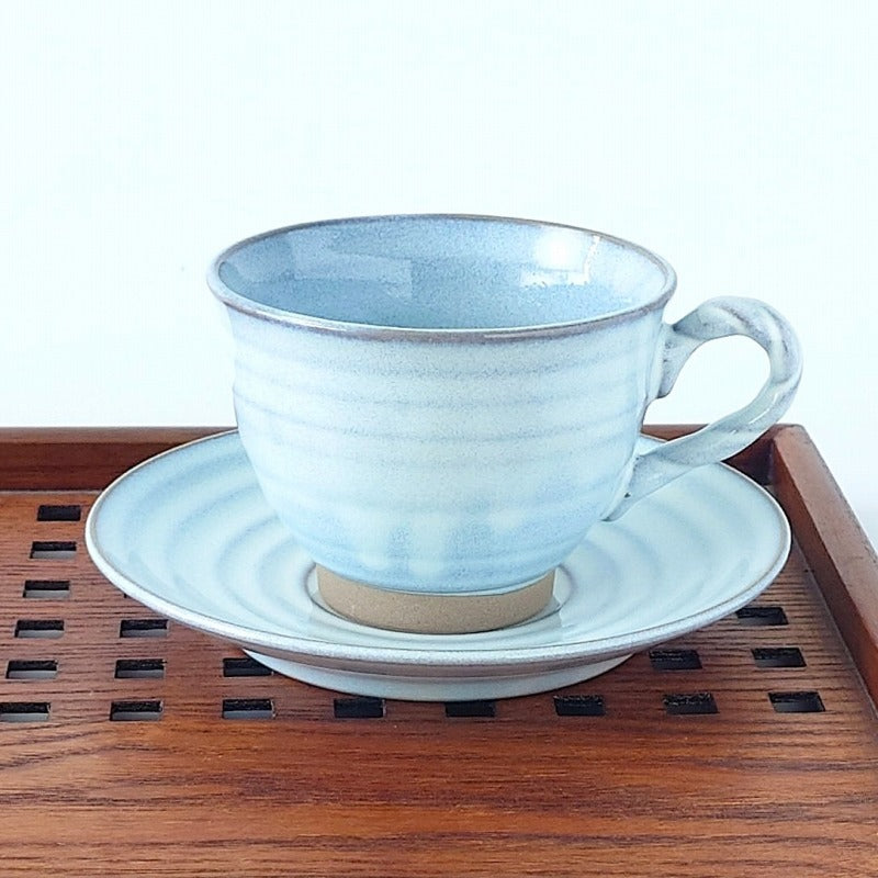 白均窯縄手 コーヒー C/S コーヒー ティー カップ ソーサー 碗皿