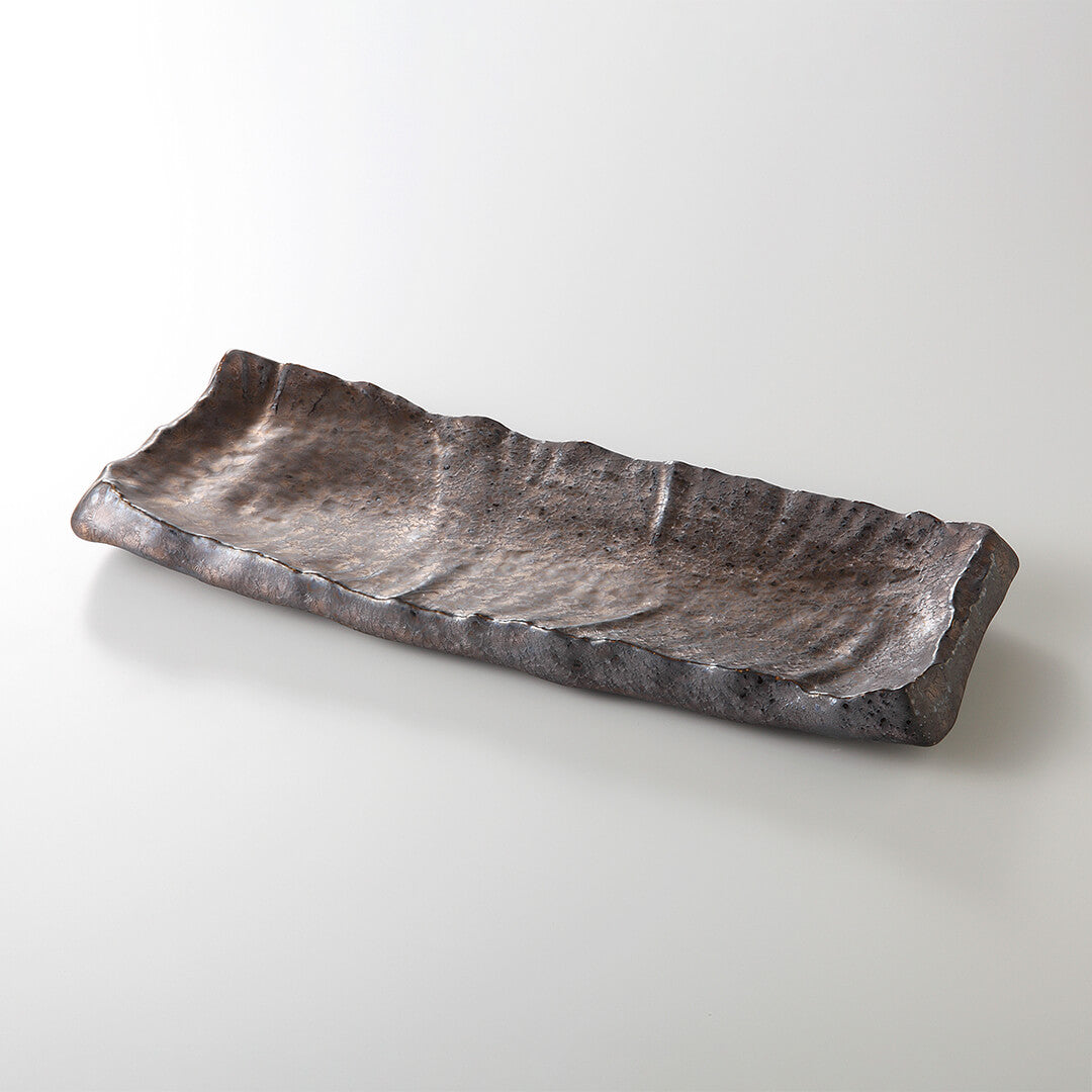 熔岩流 岩肌まな板皿 [ 長角・長皿 ] 37x14.8x4.2cm