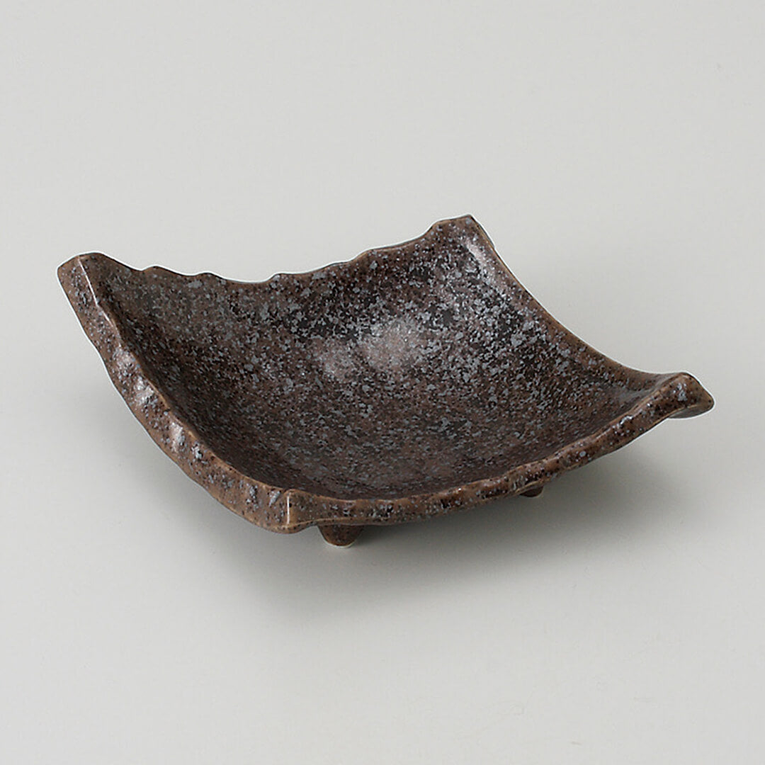 黒結晶 瓦小皿 [ 小皿・豆皿 ] 14.3x11.3x4cm