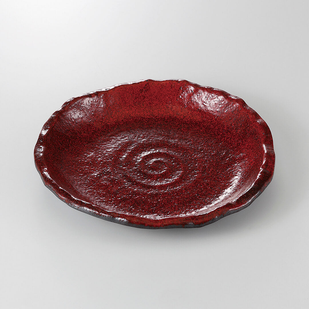 紅黒炭 8.5皿 [ 大皿 ] 26.8x25.2x3.5cm