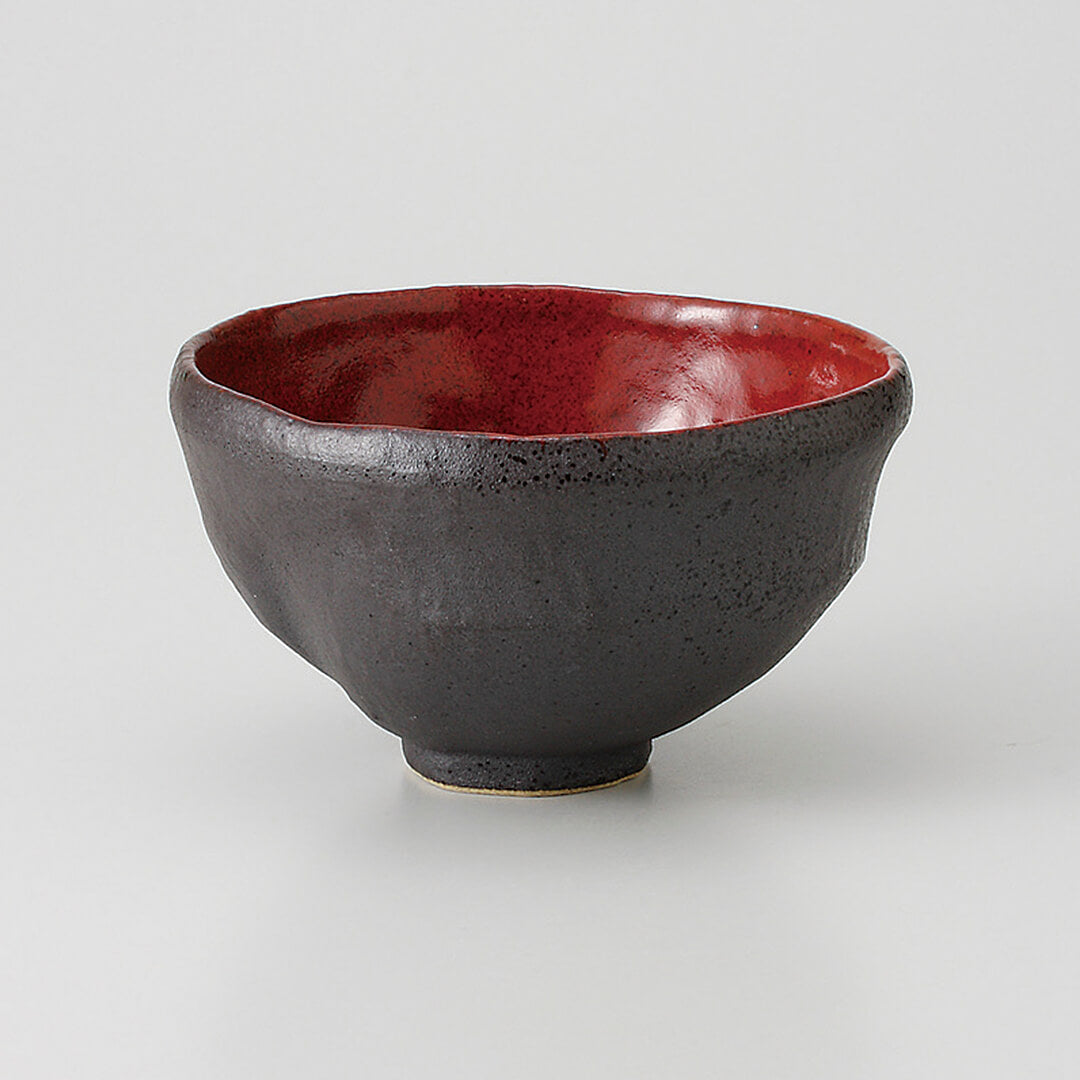 紅黒炭 変形多用碗 [ 碗・小丼 ] 12.9x12.5x7.5cm