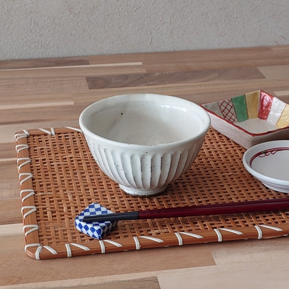 粉引削ぎ目 飯茶碗 [ 茶碗・飯丼 ] 11.6x7cm