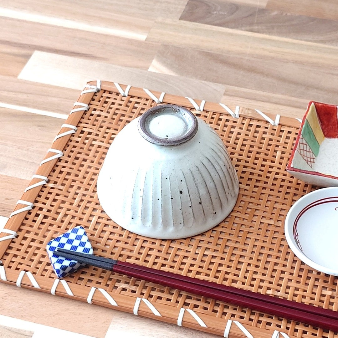 粉引削ぎ目 飯茶碗 [ 茶碗・飯丼 ] 11.6x7cm