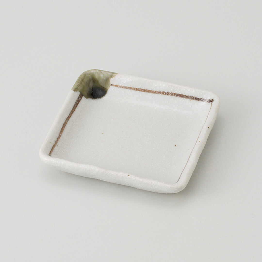 志野茶ライン 正角小皿 [ 小皿・豆皿 ] 8.5x1.5cm