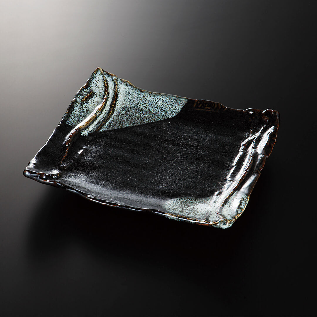 唐津流し ちぎり角大皿 [ 盛皿 ] 30.3x28x4.2cm