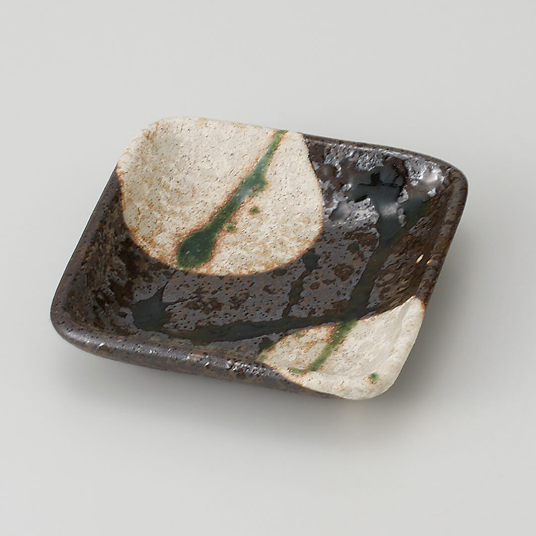かいらぎ流し 角小皿 [ 小皿・豆皿 ] 10.4x2.3cm