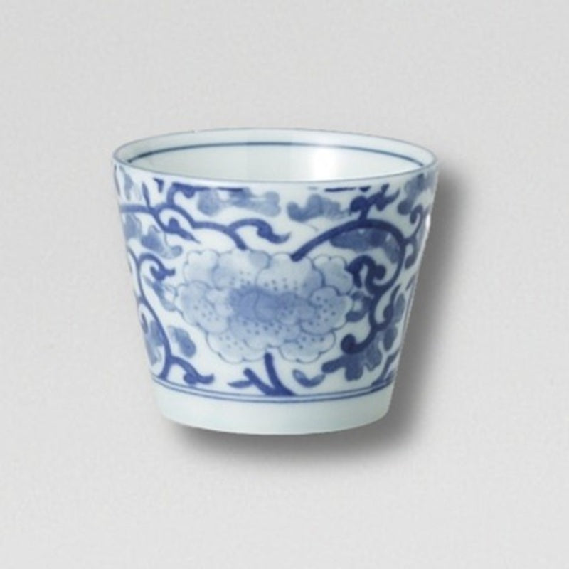 藍染唐草 そば千代口 [ 湯呑・カップ ] 8.3x6.6cm