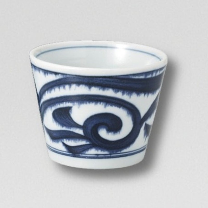 藍草文 そば千代口 [ 湯呑・カップ ] 8.3x6.6cm