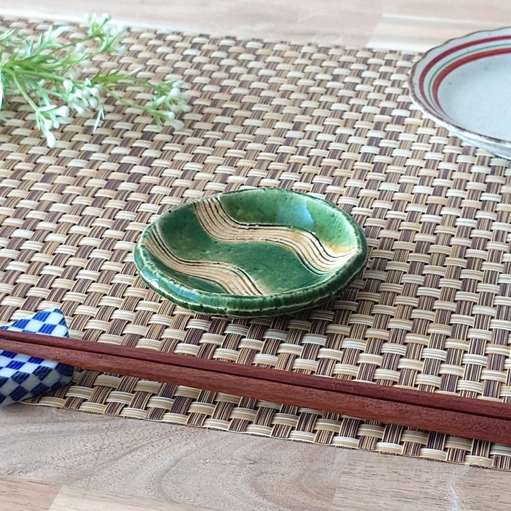 黄瀬戸ライン たたき小皿