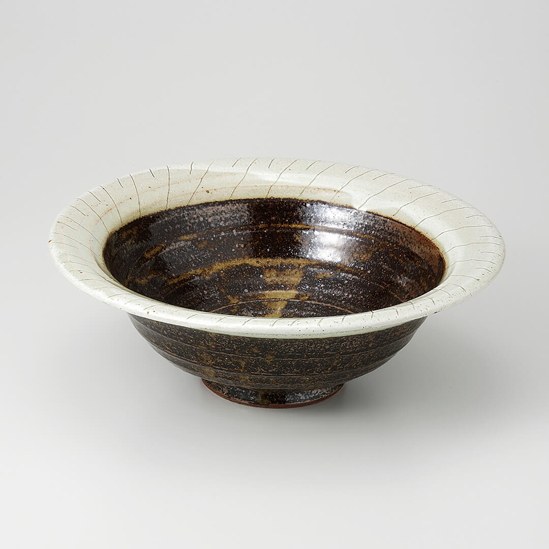 泥クシ彫り 9.5寸反丼 [ 盛鉢 ] 27.8x9.5cm