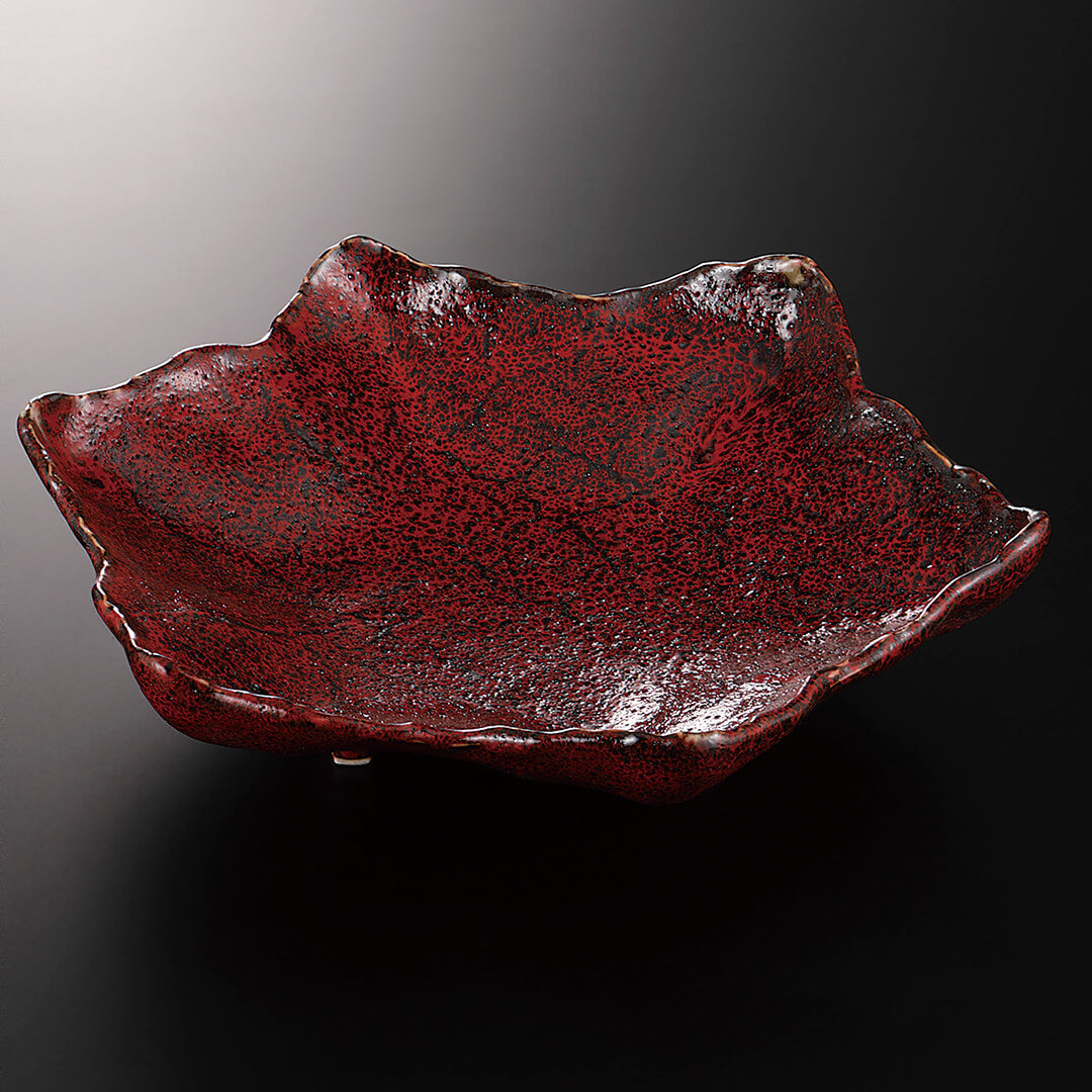 赤黒釉彩 9.0紅葉鉢 [ 盛鉢 ] 28.7x28.2x6.7cm