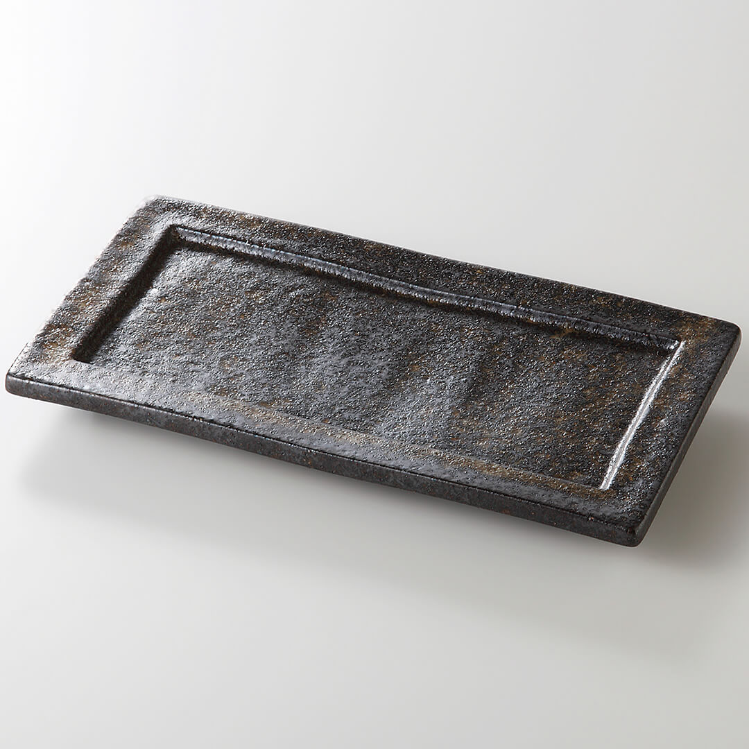 さつま黒 高浜焼物皿 [ 長角・長皿 ] 23.1x12.6x2.2cm