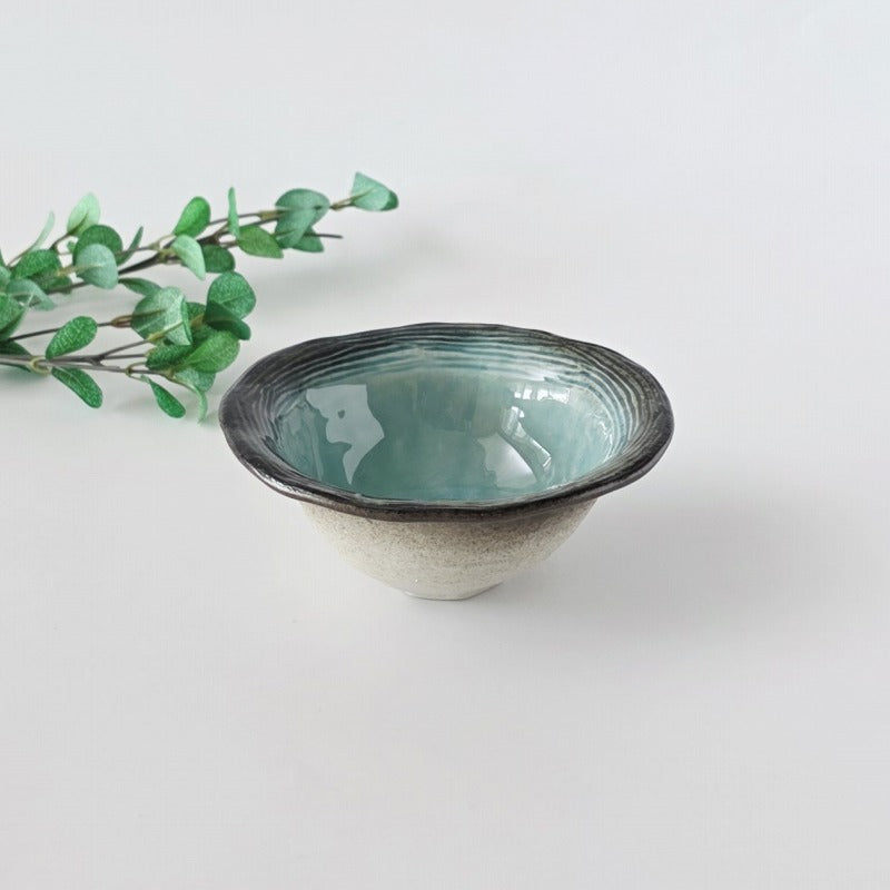 流泉 ストライプ小鉢 [ 小鉢・中鉢 ] 13.6x13x5.5cm