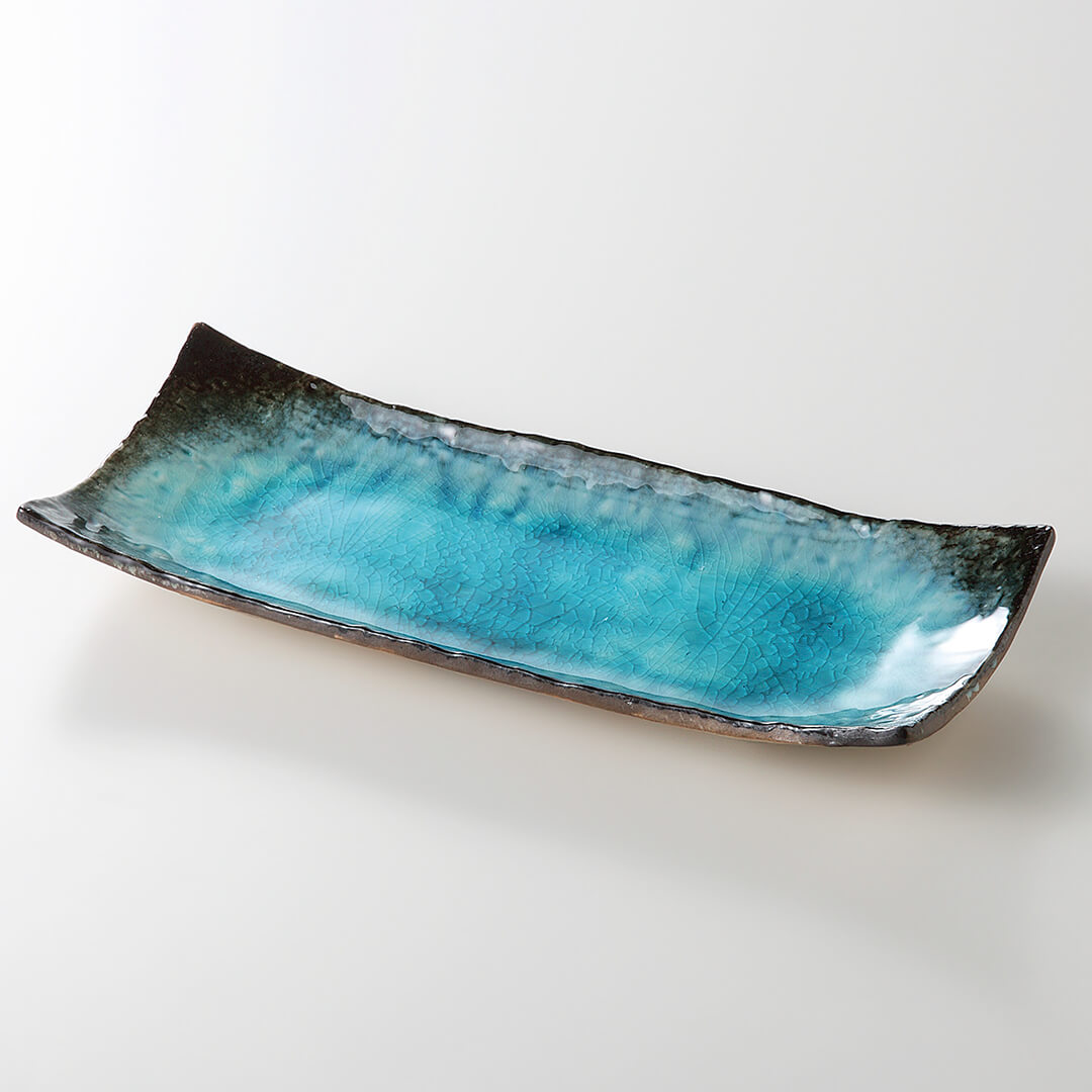 流泉 浜付付出皿 [ 付出・細長皿 ] 23.8x9.7x3cm