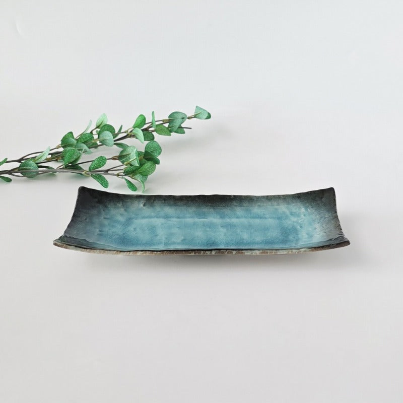 流泉 浜付付出皿 [ 付出・細長皿 ] 23.8x9.7x3cm