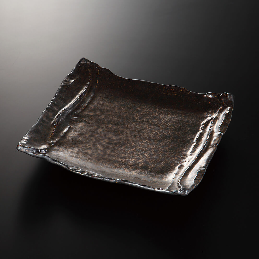 熔岩流 ちぎり角大皿 [ 盛皿 ] 30.5x28.3x4.2cm