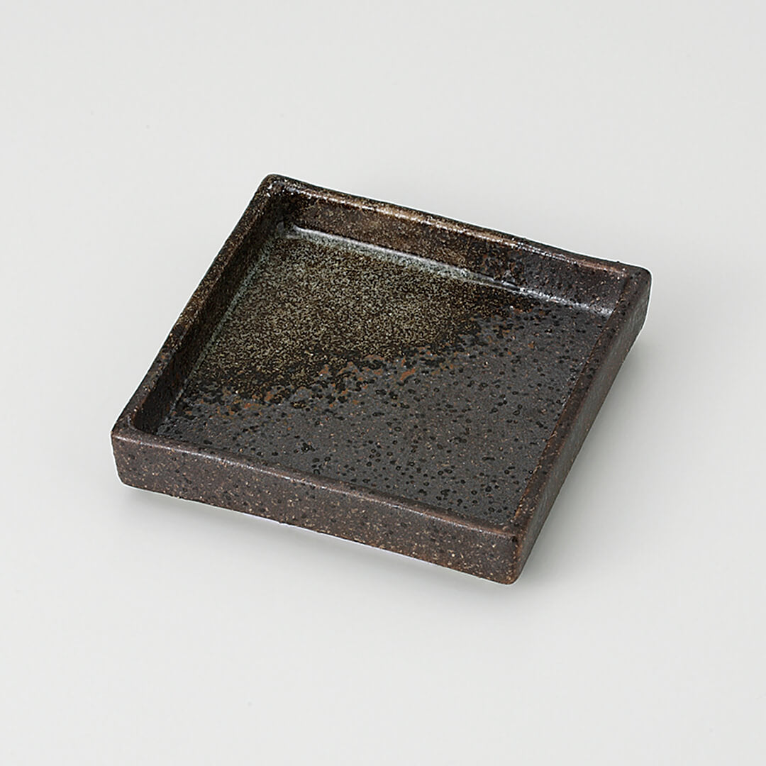 伊賀 切立角小皿 [ 小皿・豆皿 ] 7.7x7.7x1.7cm