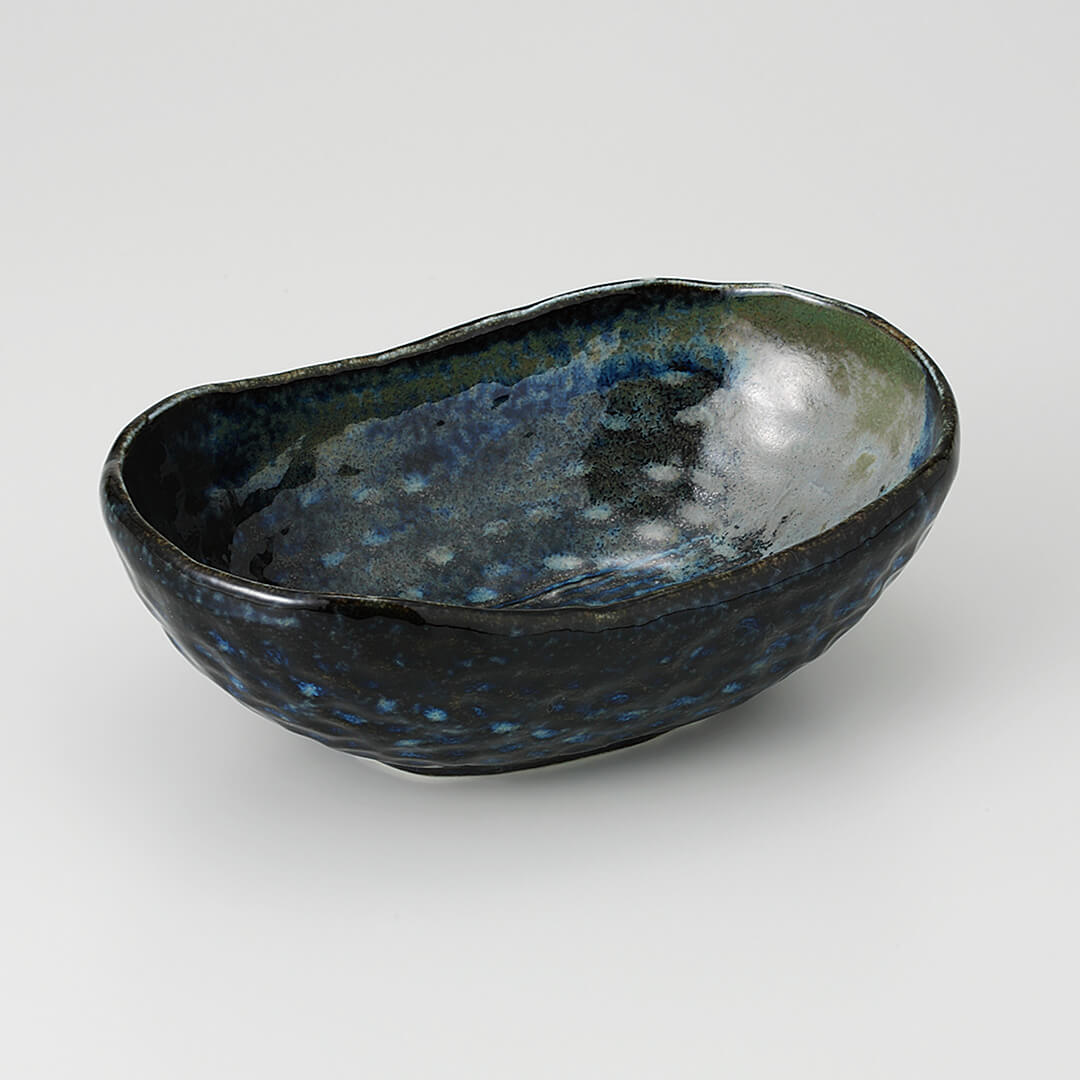 青粉引 まゆ型鉢 [ 小鉢・中鉢 ] 17.3x11.1x6.1cm