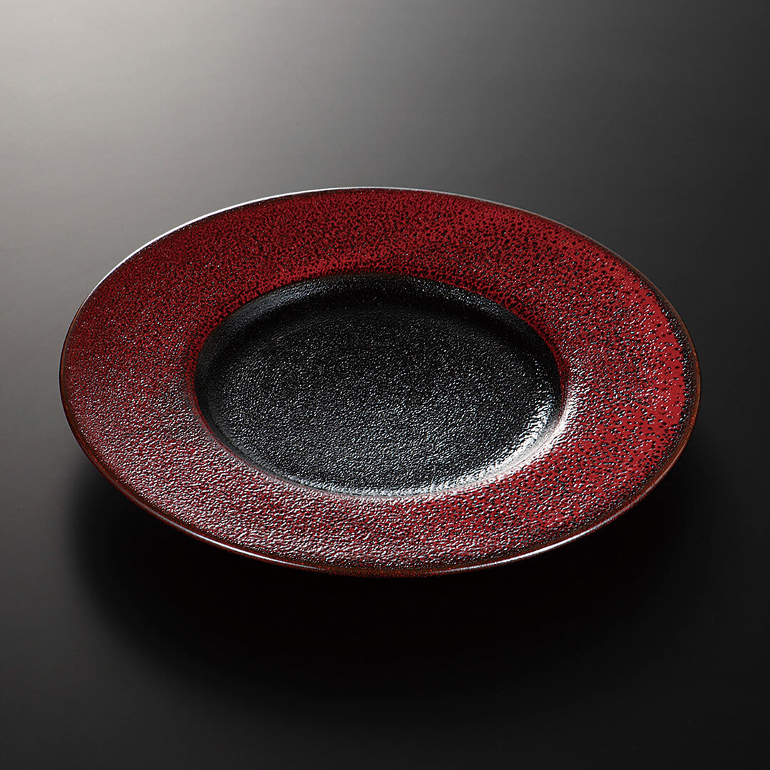 赤黒釉彩 リム8.5皿 [ 正角・変形皿 ] 26.5x2.3cm