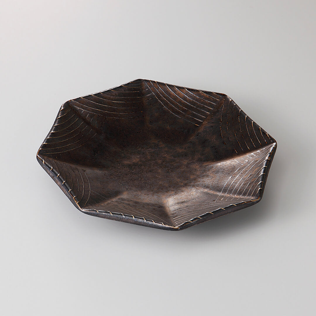 熔岩流 八角皿 [ 正角・変形皿 ] 18.8×18.2×4.2cm