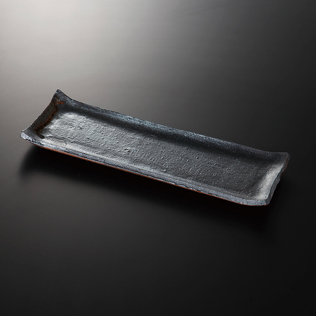 黒柿釉 長角皿（大） [ 長角・長皿 ] 34.5x12cm