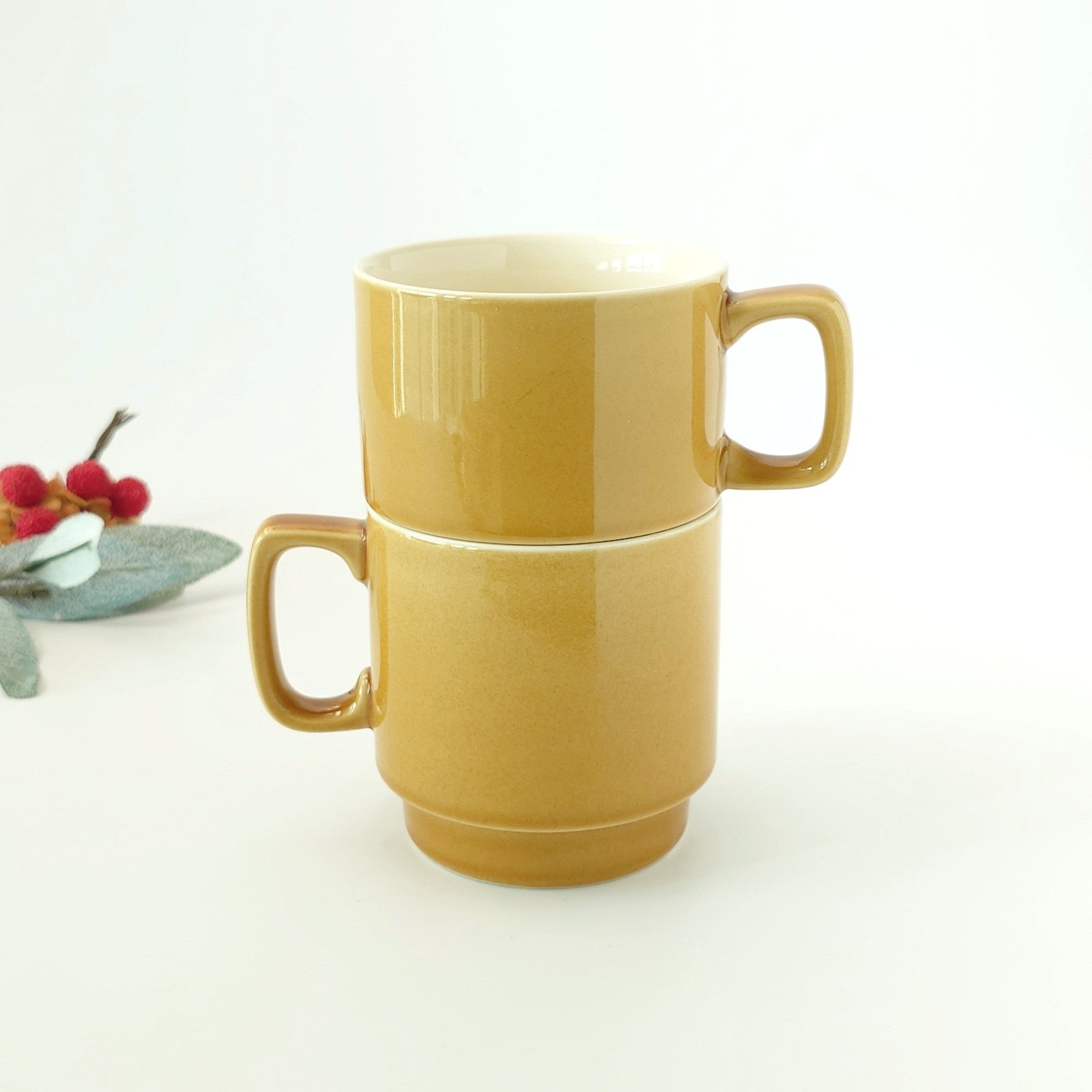 淡アンバー スタックコーヒーカップ [ マグ・スープカップ ] 11.3x8.4x7cm 250cc