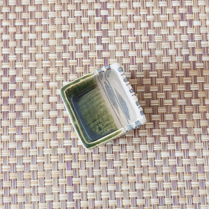 玉山 織部十草 角小付 [ 珍味・千代口 ] 6.8×6.9×3cm