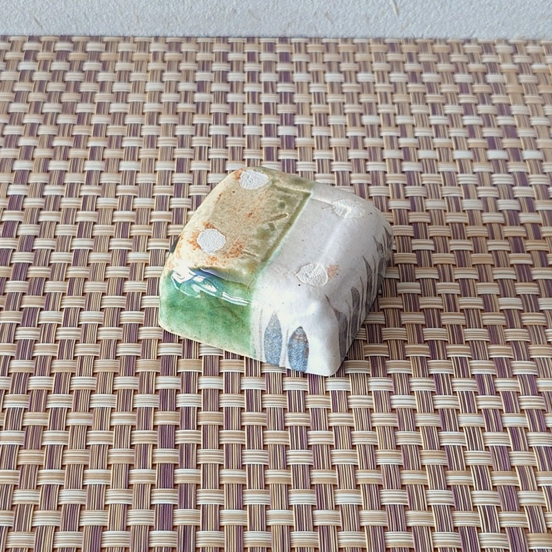 玉山 織部十草 角小付 [ 珍味・千代口 ] 6.8×6.9×3cm