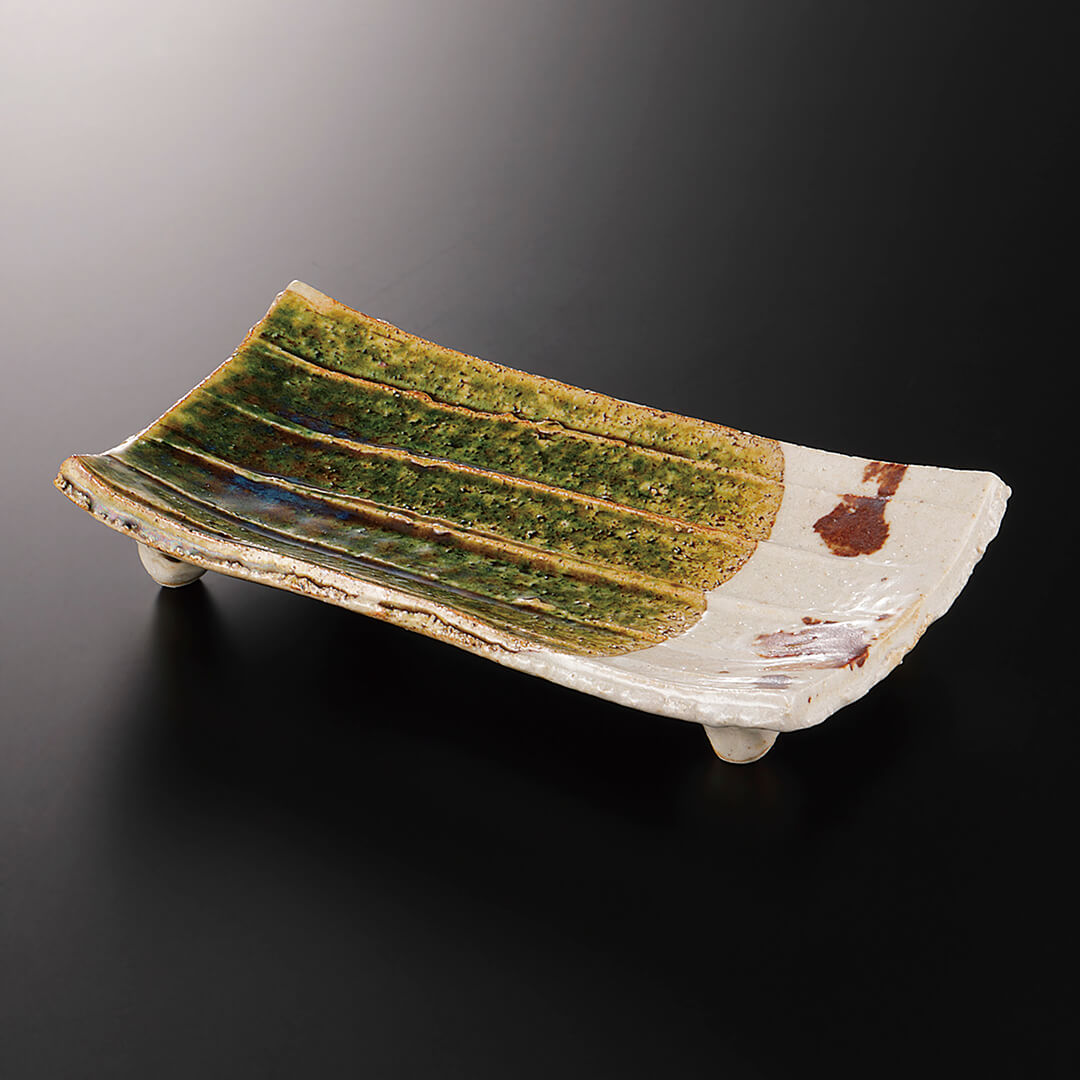 流織部 削ぎ長角皿 [ 長角・長皿 ] 21.3x11.6x4cm