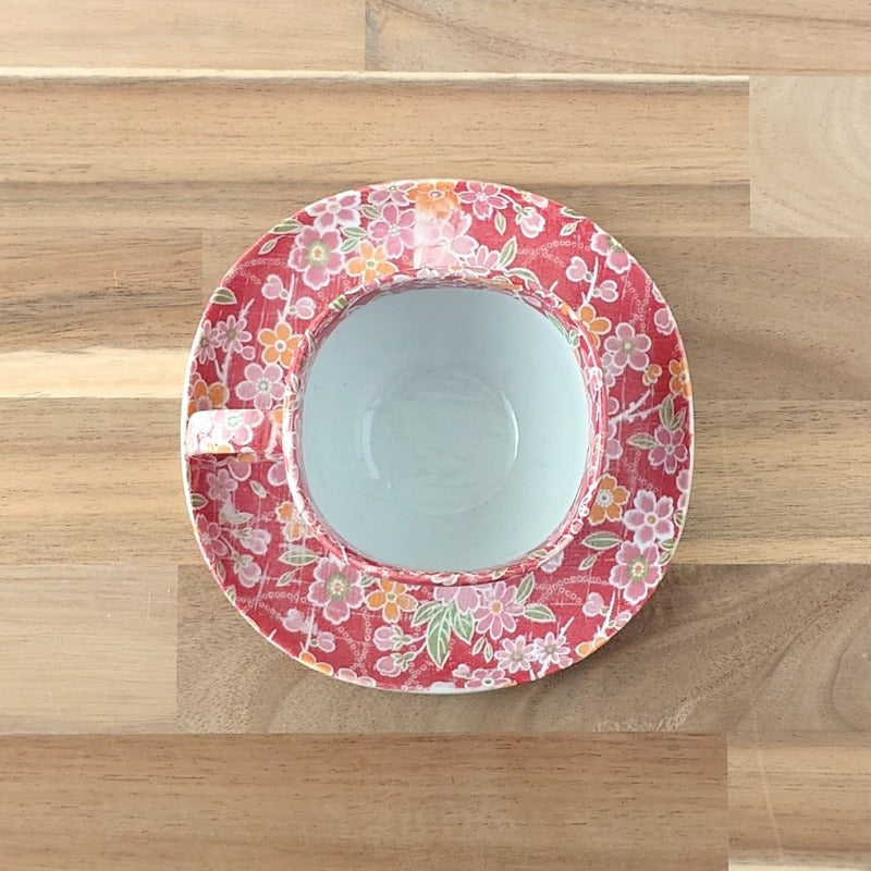 都友禅 (赤) コーヒー C/S コーヒー ティー カップ ソーサー 碗皿