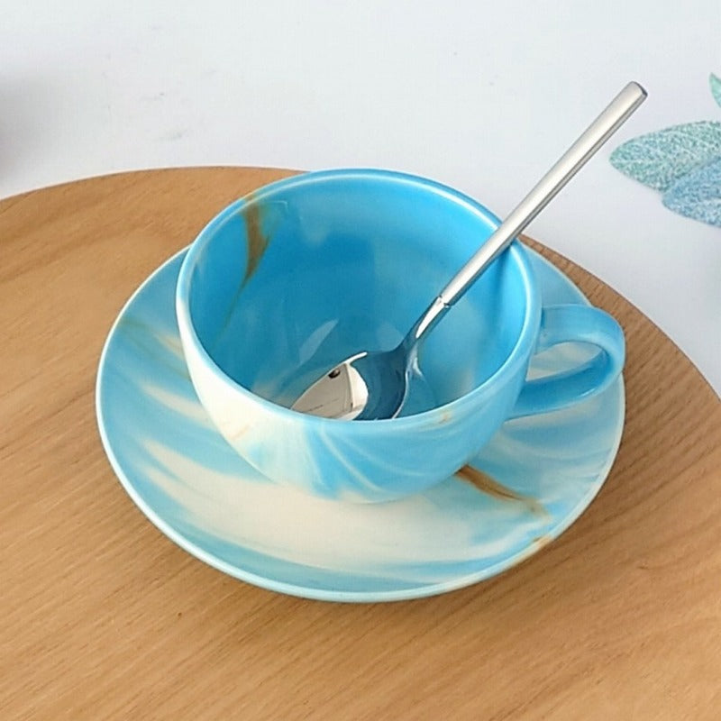 マーブル (水色) コーヒー C/S コーヒー ティー カップ ソーサー