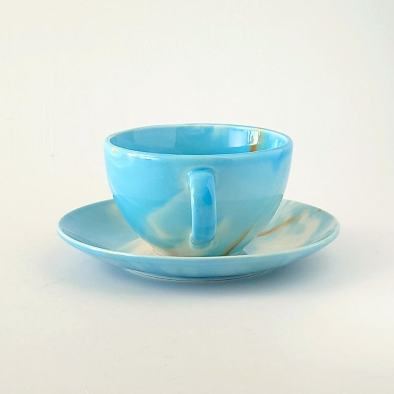 マーブル (水色) コーヒー C/S コーヒー ティー カップ ソーサー
