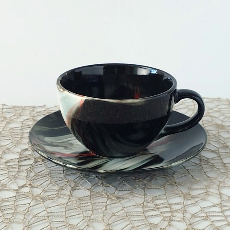 マーブル (黒) コーヒー C/S コーヒー ティー カップ ソーサー
