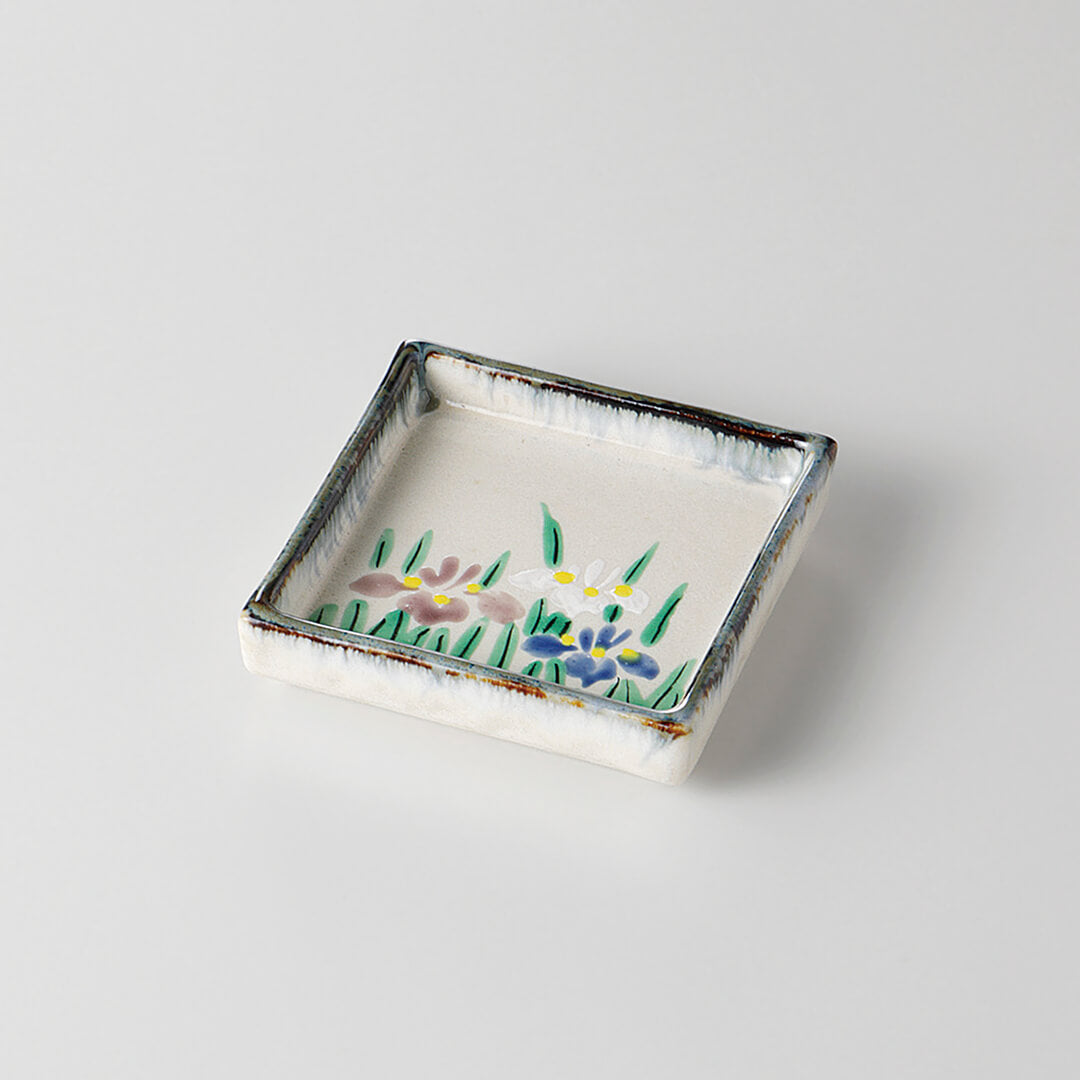 アヤメウノフ 角小皿 [ 小皿・豆皿 ] 7.2x7.2x1.7cm