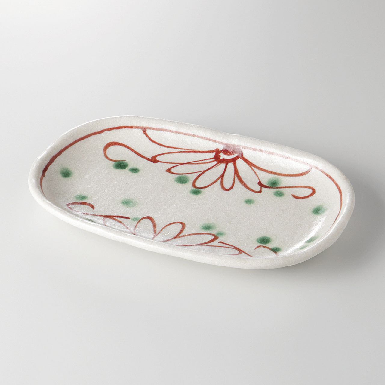 華絵紋 玉渕8.0楕円皿 24.3×15.7×2.8cm