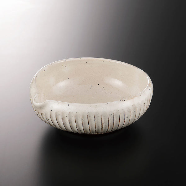 粉引削ぎ目 片口鉢 [ 向付 ] 18×17×6.6cm