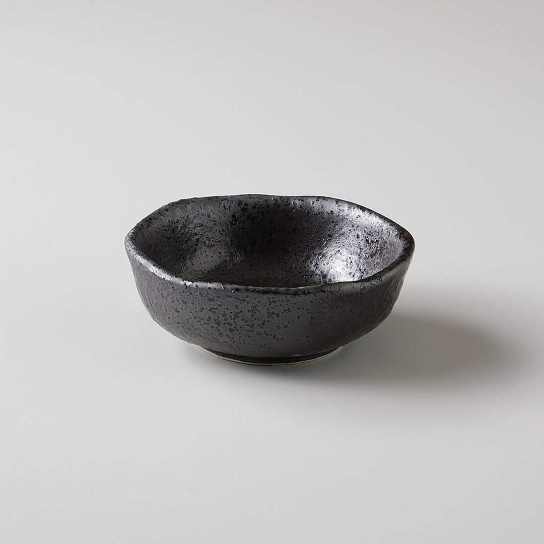 黒錆（抗菌釉） 丸千代口 [ 珍味・千代口 ] 8.3x3cm